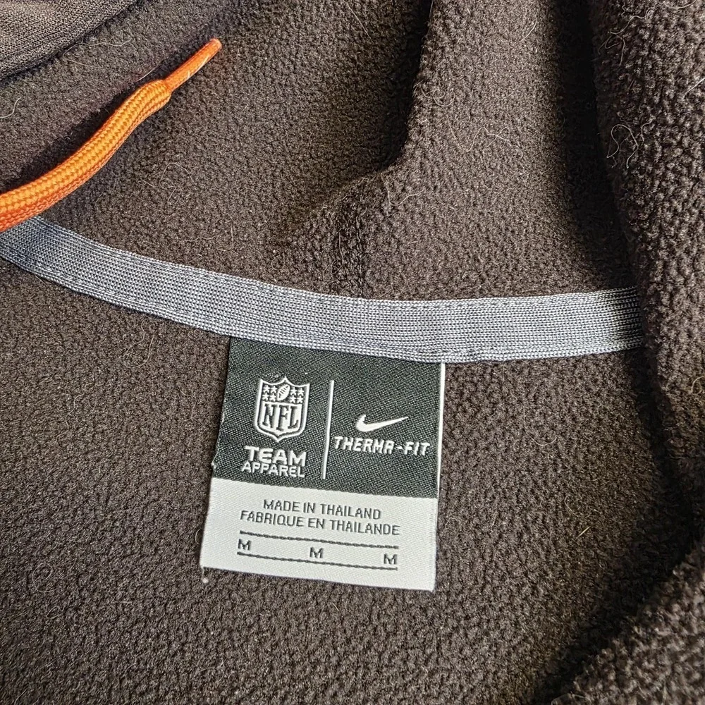 Nike Therma Fit Cleveland Browns Womens Medium Full Zip Hoodie Brown Double Side